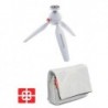 Manfrotto Pixi Mini-trepied Alb + Pouch Manfrotto Nano II Alb